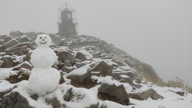 Снежен човек се усмихва от наш връх СНИМКИ