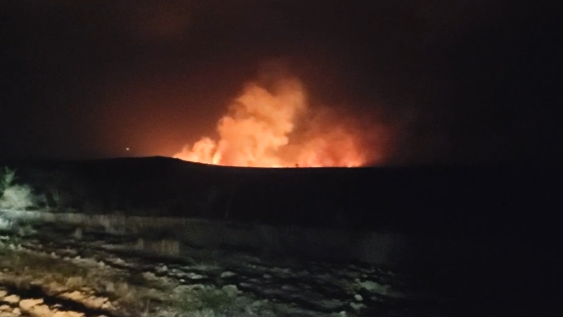 Избухна пожар край военния полигон в Казанлък