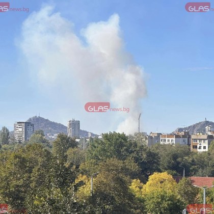 Пожар има край Околовръстното на Пловдив научи GlasNews bg Гъсти пушеци се