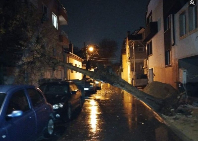 Ураганът вилнее във Варна! СНИМКИ показват щетите