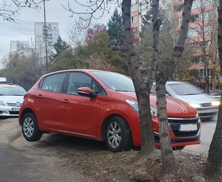Кола е паркирана по интересен начин в София СНИМКИ