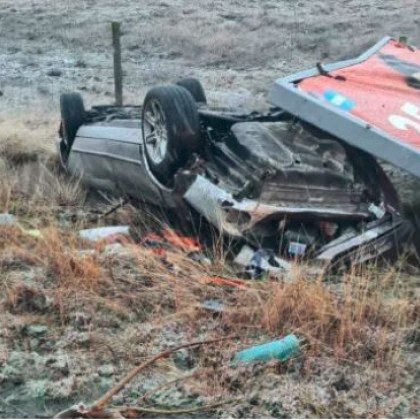 Шофьор катастрофира тази сутрин на АМ Тракия  заради несъобразена с пътните