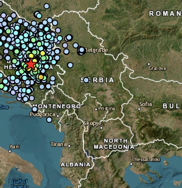 Земетресение с магнитутд 5.1 по Рихтер преди минути разлюля Босна