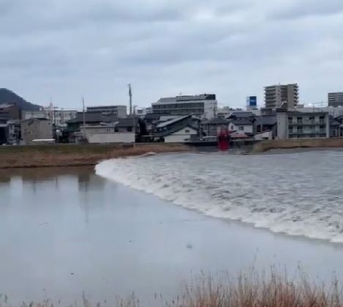 Първите вълни цунами, причинени от мощните трусове в Централна Япония,
