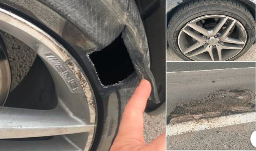Ядосан шофьор на Мерцедес сигнализира за огромна дупка магистрала Хемус.Автомагистрала