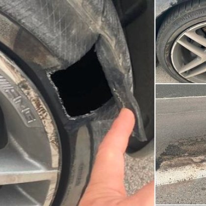 Ядосан шофьор на Мерцедес сигнализира за огромна дупка магистрала Хемус Автомагистрала