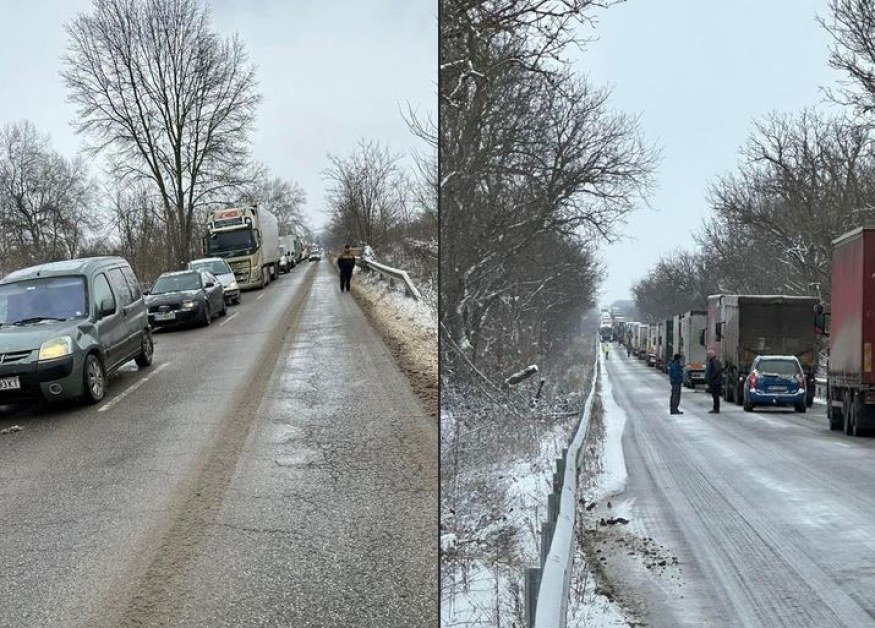 Шофьор съобщи за огромна колона в Плевенско СНИМКИ+ВИДЕО