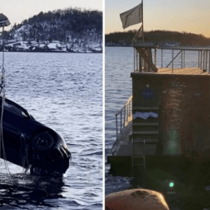 В Дания посетители на плаваща сауна в норвежки фиорд спасиха