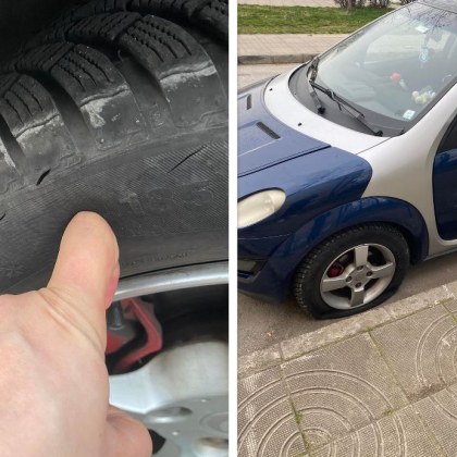Жител на Пловдив завари колата си със спукана гума Неизвестно