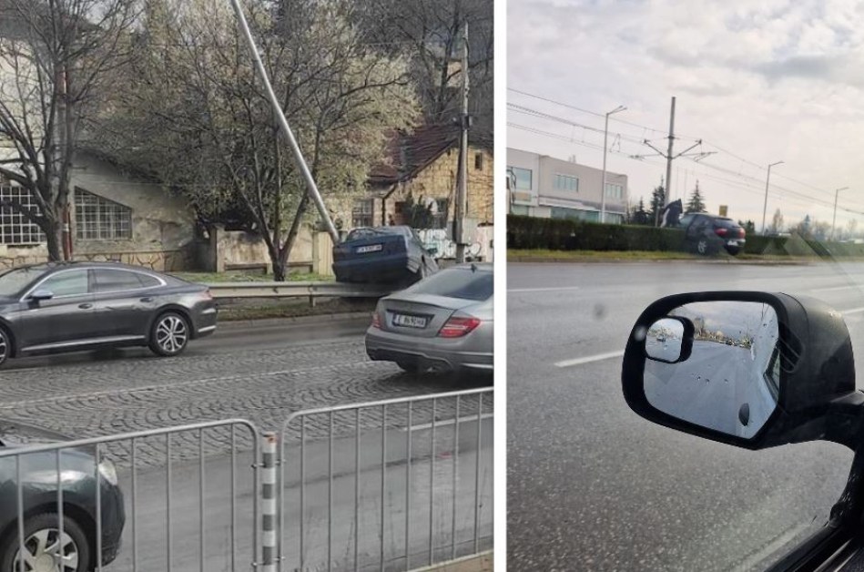 Тази сутрин: Две коли самокатастрофираха в София СНИМКИ
