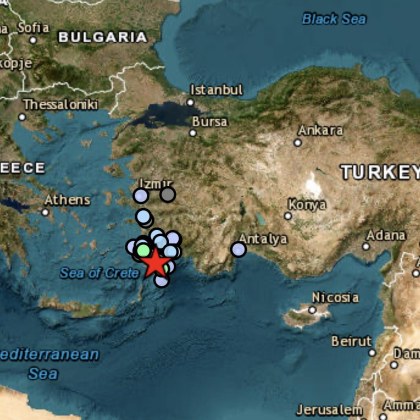 Земетресение от 4 3 по Рихтер разклати Додеканезите Трусът е регистриран
