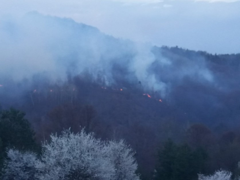Горят два големи пожара в района на Копривщица. Огъня гасят служители