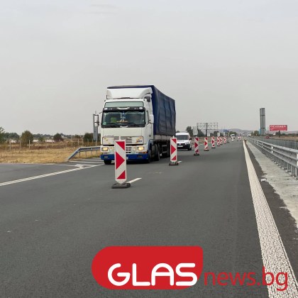 Движението на 214 километър на автомагистрала Тракия в посока Бургас