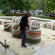Потрошиха реставрацията на фонтан в Пловдив СНИМКИ