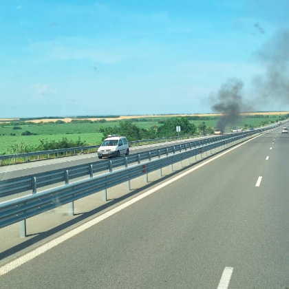 Лек автомобил се възпламенил на 172 км на магистрала Тракия