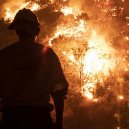 Голям горски пожар бушува в егейския окръг Измир  Пламъците са