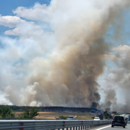 Напълно е ликвидиран пожарът до автомагистрала Тракия край Чирпан Това