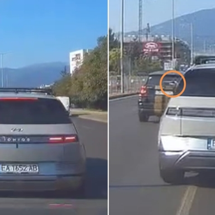 Видео публикувано в социалната мрежа Facebook показва как шофьор управляващ