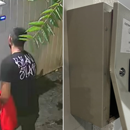 Камери за видеонаблюдение са заснели как мъж разбива монетници на