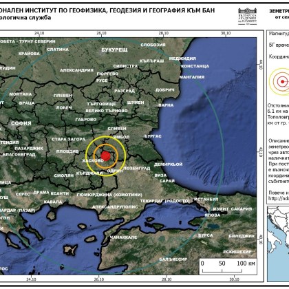 Земетресение с магнитуд 3 1 е регистрирано в района Тополовград област Хасково По