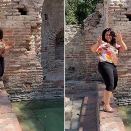 Видеоклип публикуван в платформата TikTok на който се вижда как жена