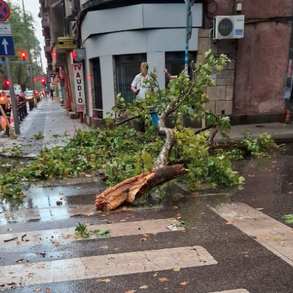 Въпреки кратката си продължителност бурята в Пловдив супя да нанесе