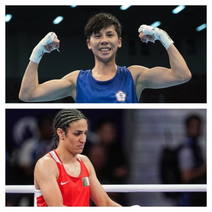 Двете боксьорки Имане Келиф Алжир и Лин Ю тин Тайван които