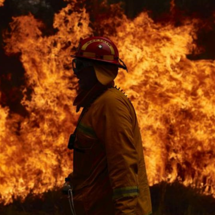 Десет екипа на пожарната и хеликоптер гасят огъня край Харманли