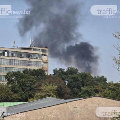Пожар е избухнал на изхода на Пловдив след пътен възел