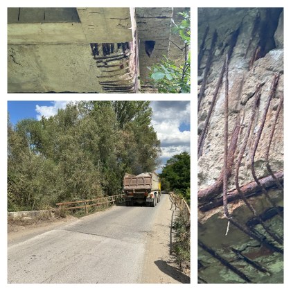 Състоянието на моста над река Буновска част от път III 6006