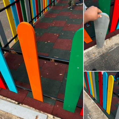 Ограда на детска площадка се разпада при лек допир За