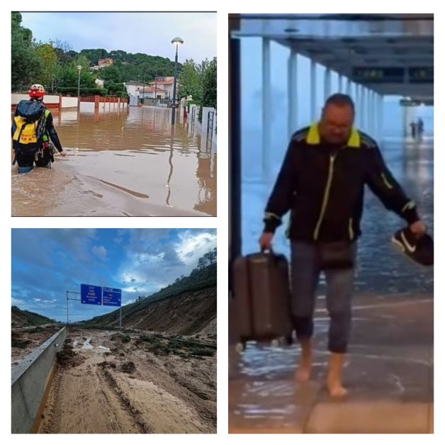 И в Барселона потоп! Полетите се отклоняват, летището е под вода СНИМКИ