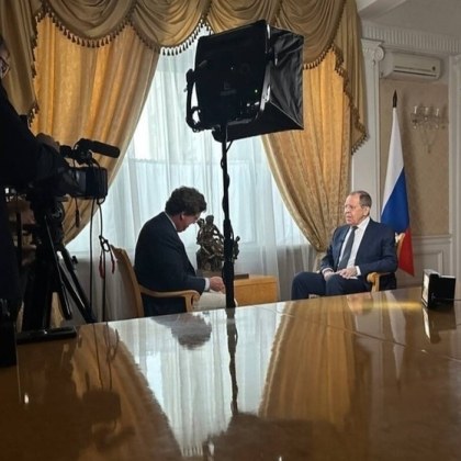 Американският журналист Тъкър Карлсън който направи интервю с руския лидер