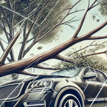 Клон падна върху автомобил в центъра на Русе до