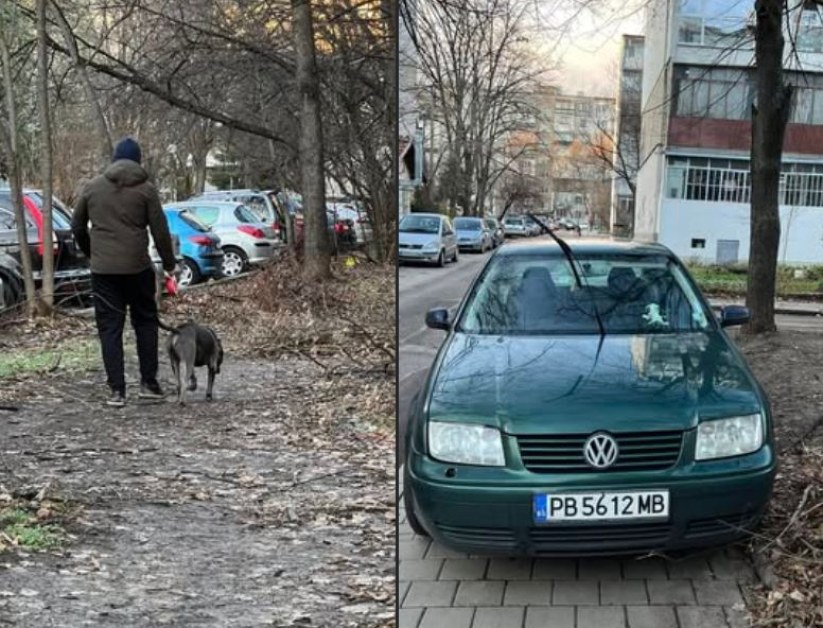 Редно ли е? Наказаха шофьор, паркирал на тротоар в София