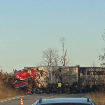 Челна катастрофа между два тира е станала на главен път Е79 между
