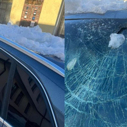 Дама алармира за опасна случка в Самоков Сняг паднал от