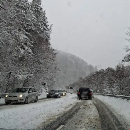 Зимата и натрупалия сняг временно ограничи движението по някои пътища