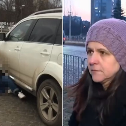 Видео на човек който се хвърля под коли по столичния