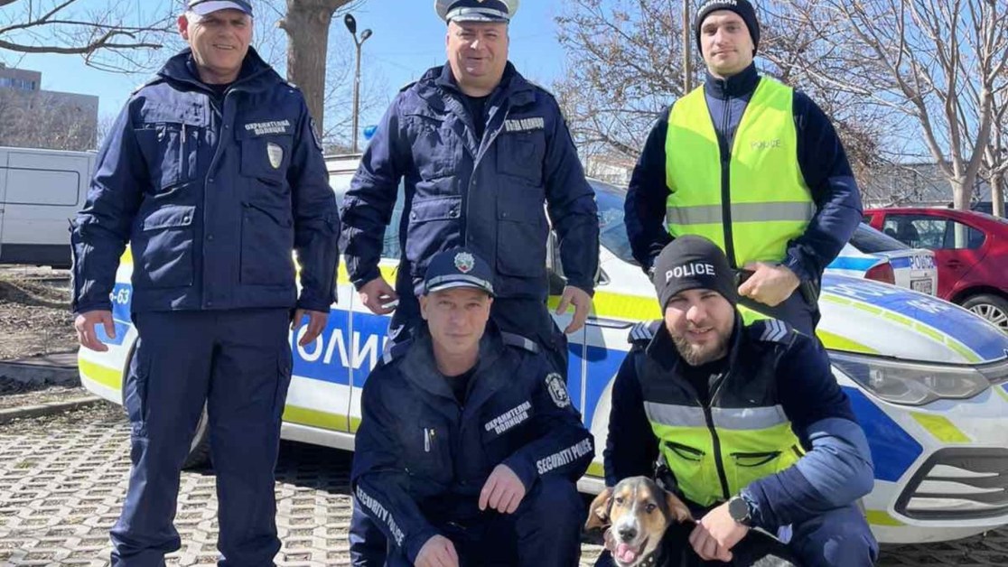 Полицаи спасиха и осиновиха кучето Цезар