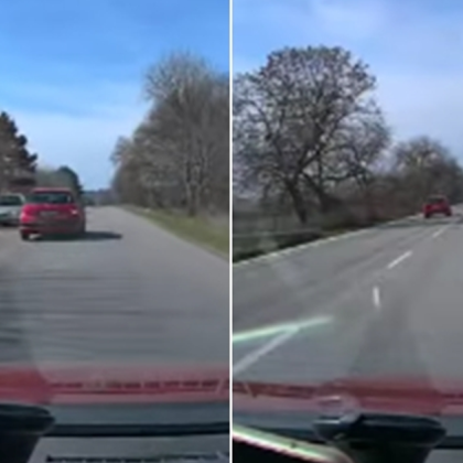 Опасно шофиране в Плевенско бе заснето от видеорегистратор и предизвика