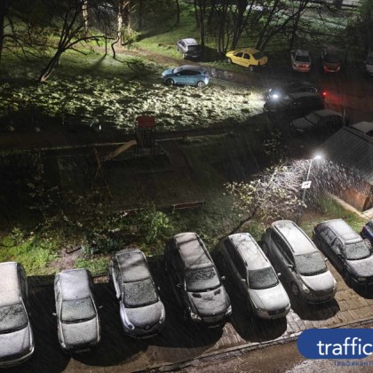 Сняг заваля тази вечер в Пловдив Това показаха любителски кадри