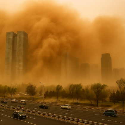 Силни ветрове и пясъчни бури удариха китайската столица Пекин принуждавайки