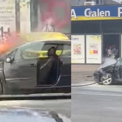 Автомобил изгоря в столичния квартал Люлин Това показаха видеоклипове разпространени в