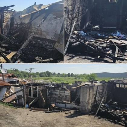 Пожар изпепели три постройки в пловдивския квартал Столипиново в ранната