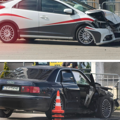 Катастрофа стана днес в София Две коли се блъснаха след
