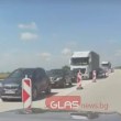 Тежък сблъсък в стеснения участък на АМ Тракия, тапите са километрични СНИМКИ