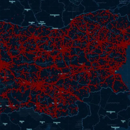 Сайтът Черна писта който представя карта на пътнотранспортните произшествия в