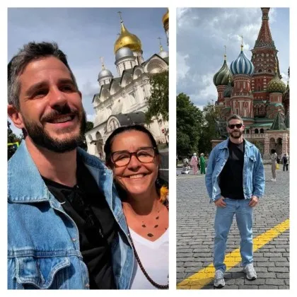 Робинята Изаура и синът бяха забелязани да се разхождат из Москва 68 годишната бразилска