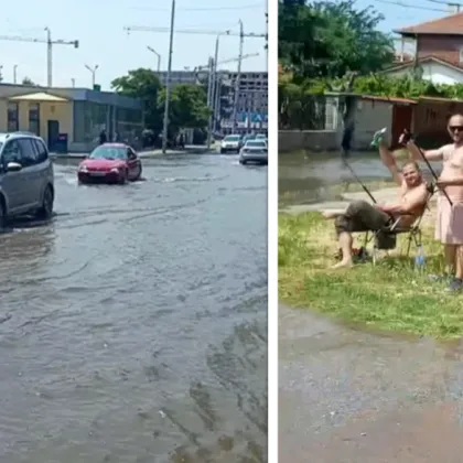 Авария наводни улица в Пловдив, излязоха рибари СНИМКИ